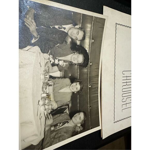 Vintage 1950s Couple Dinner Portrait 5x7 Ephemera Photo Retro B&W USA - Picture 2 of 5